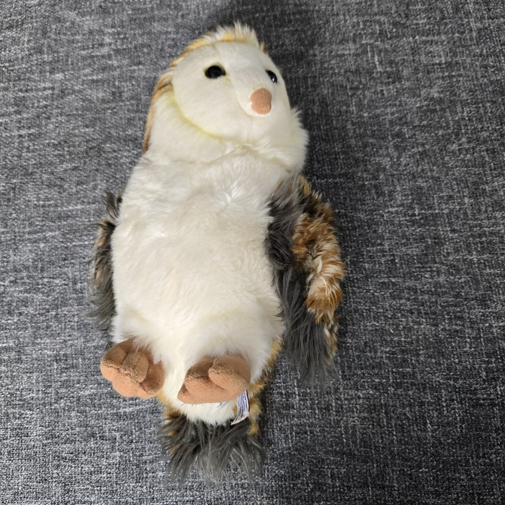 Aurora World Barn Owl Plush 9 Inch Realistic Stuffed Animal White Tan Grey Bird